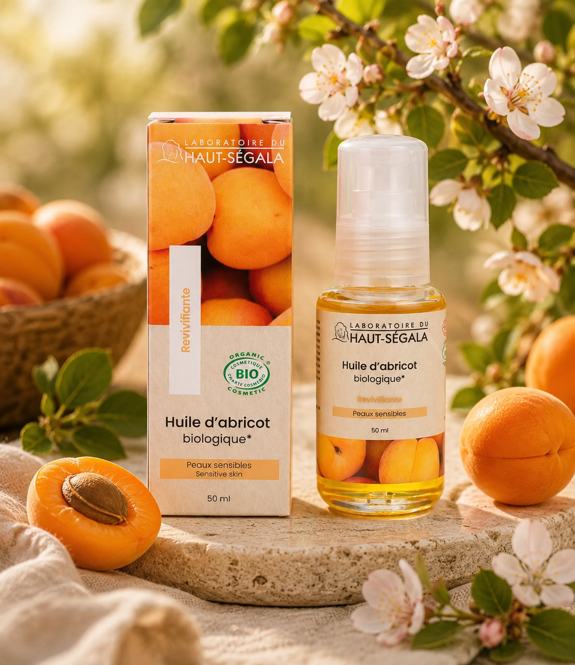 Laboratoire du Haut-Ségala - Óleo biológico de caroço de alperce de primeira prensagem a frio – 50 ml