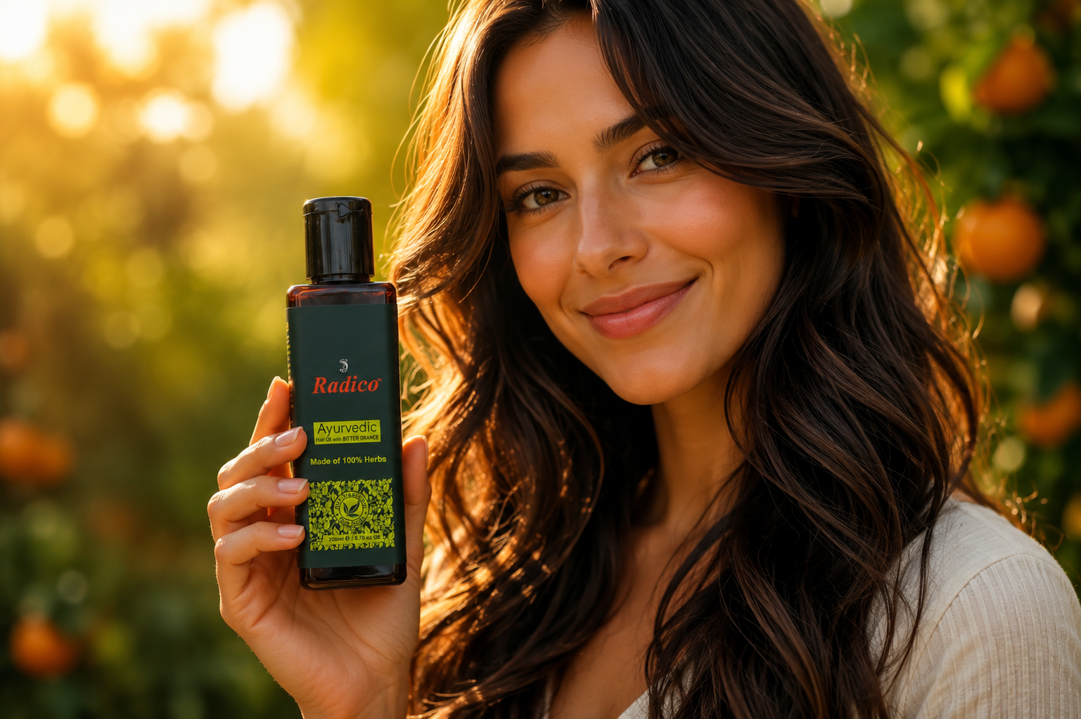 Radico - Óleo capilar ayurvédico com aroma de laranja amarga 200ml