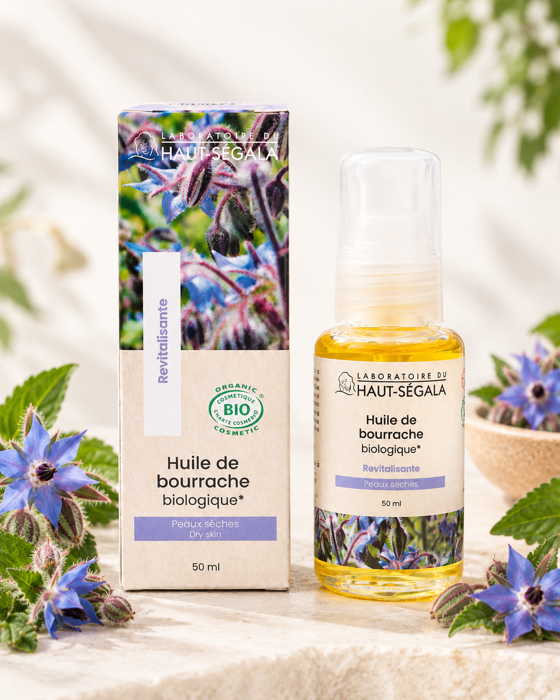 Laboratoire du Haut-Ségala - Óleo  de borragem orgânico certificado primeira prensagem a frio – 50 ml