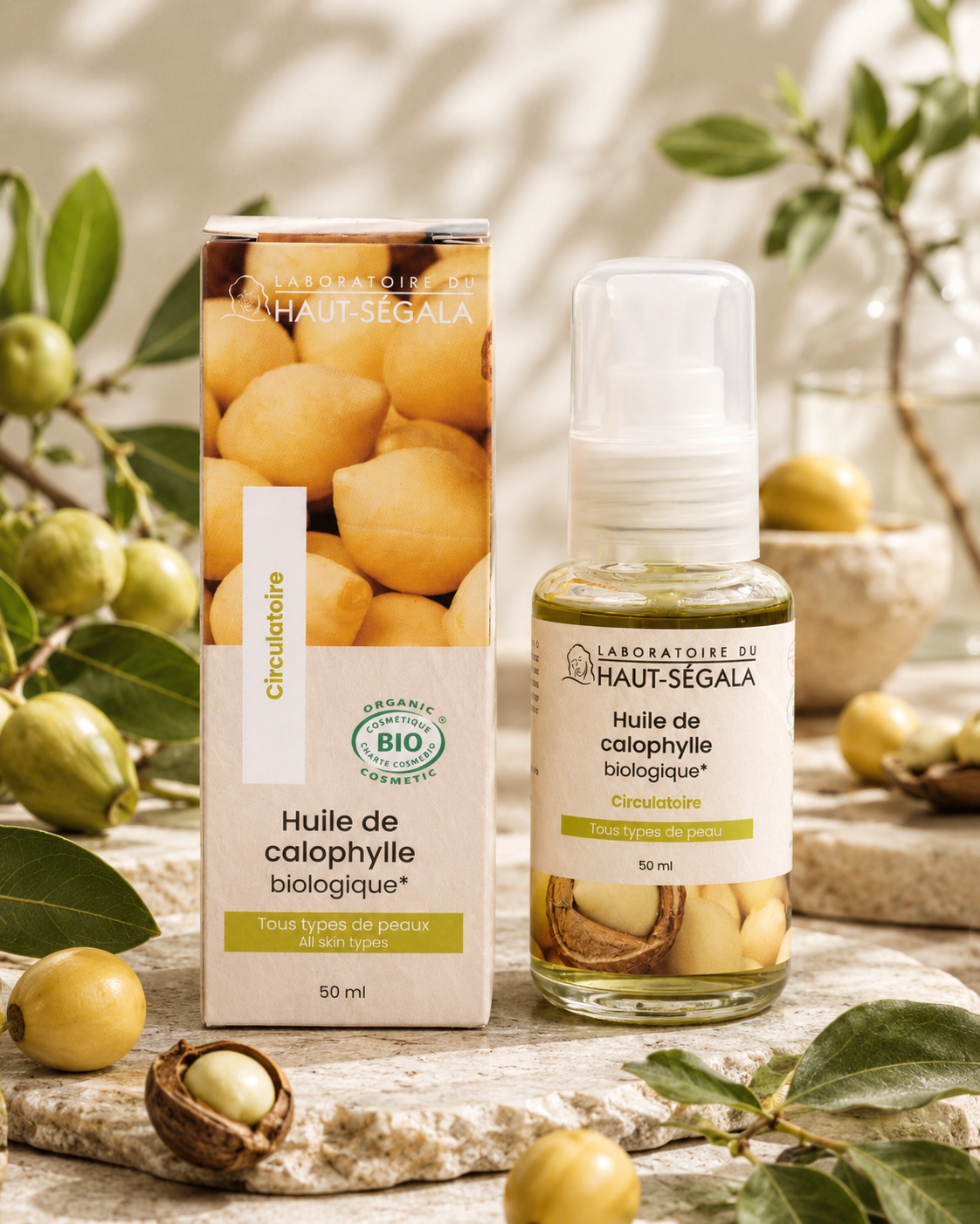 Laboratoire du Haut-Ségala - Óleo de Calophyllum biológico certificado primeira prensagem a frio – 50 ml