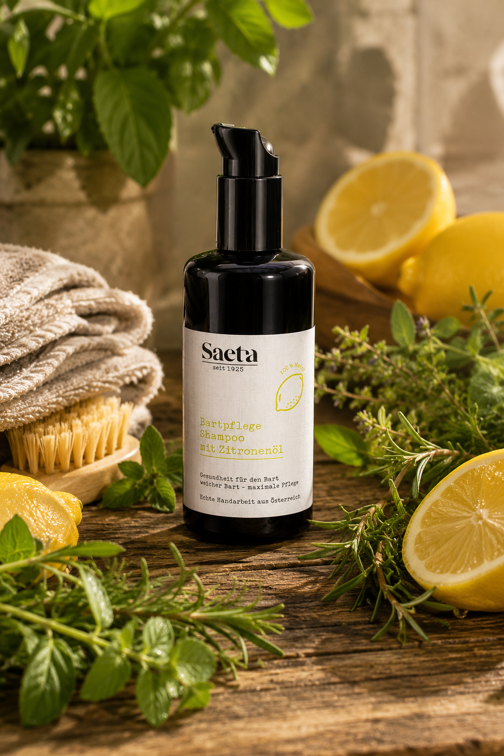 Saeta – Champô Natural para Barba com Óleo de Limão 200 ml
