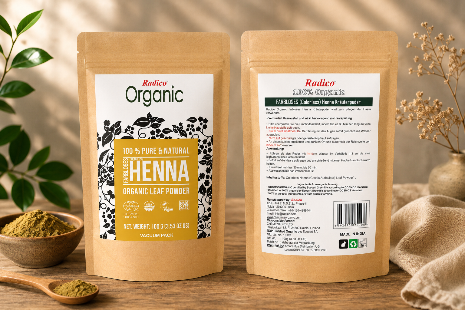Radico - Pó de Hena incolor 100 g