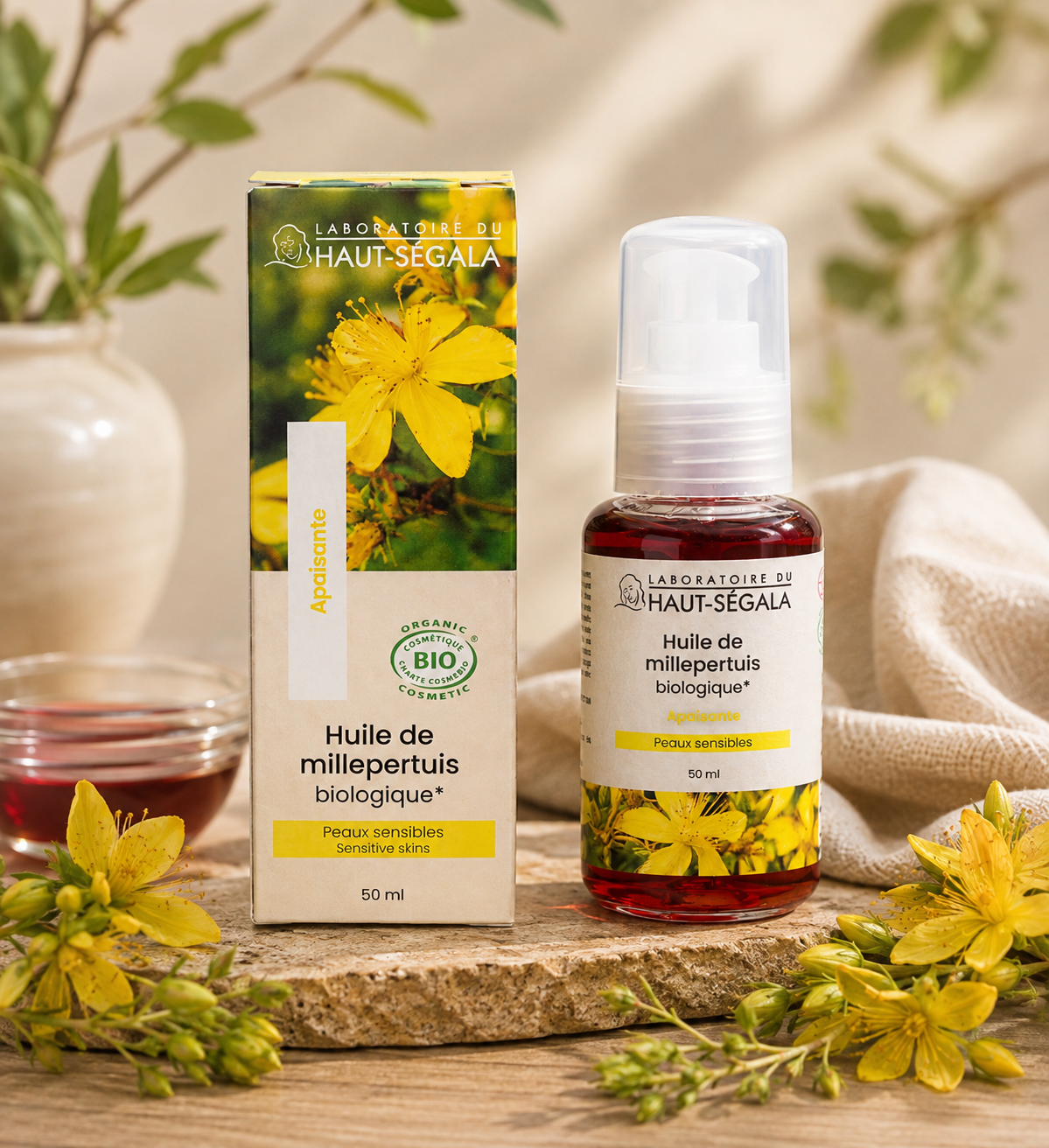 Laboratoire du Haut-Ségala - Óleo de erva-de-são-joão biológico certificado macerado em azeite– 50 ml