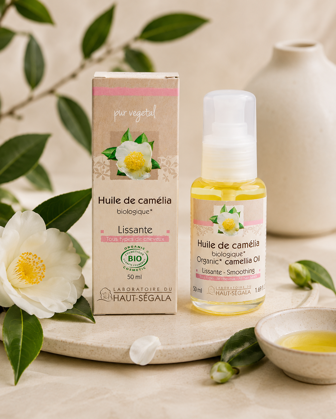 Laboratoire du Haut-Ségala - Óleo de camélia biológico certificado primeira prensagem a frio – 50 ml