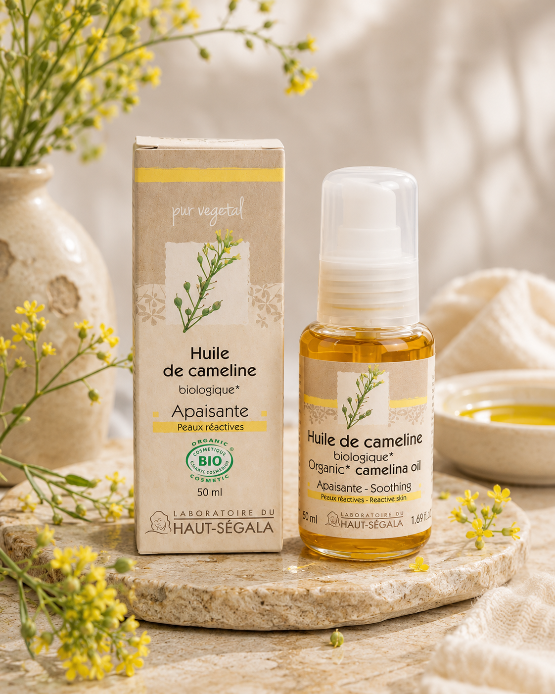Laboratoire du Haut-Ségala - Óleo de camelina biológico certificado primeira prensagem a frio – 50 ml