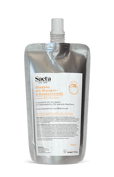 Saeta - Recambio de Champú Natural con Aceite de Naranja y Mandarina Prensados a Frio 200 ml