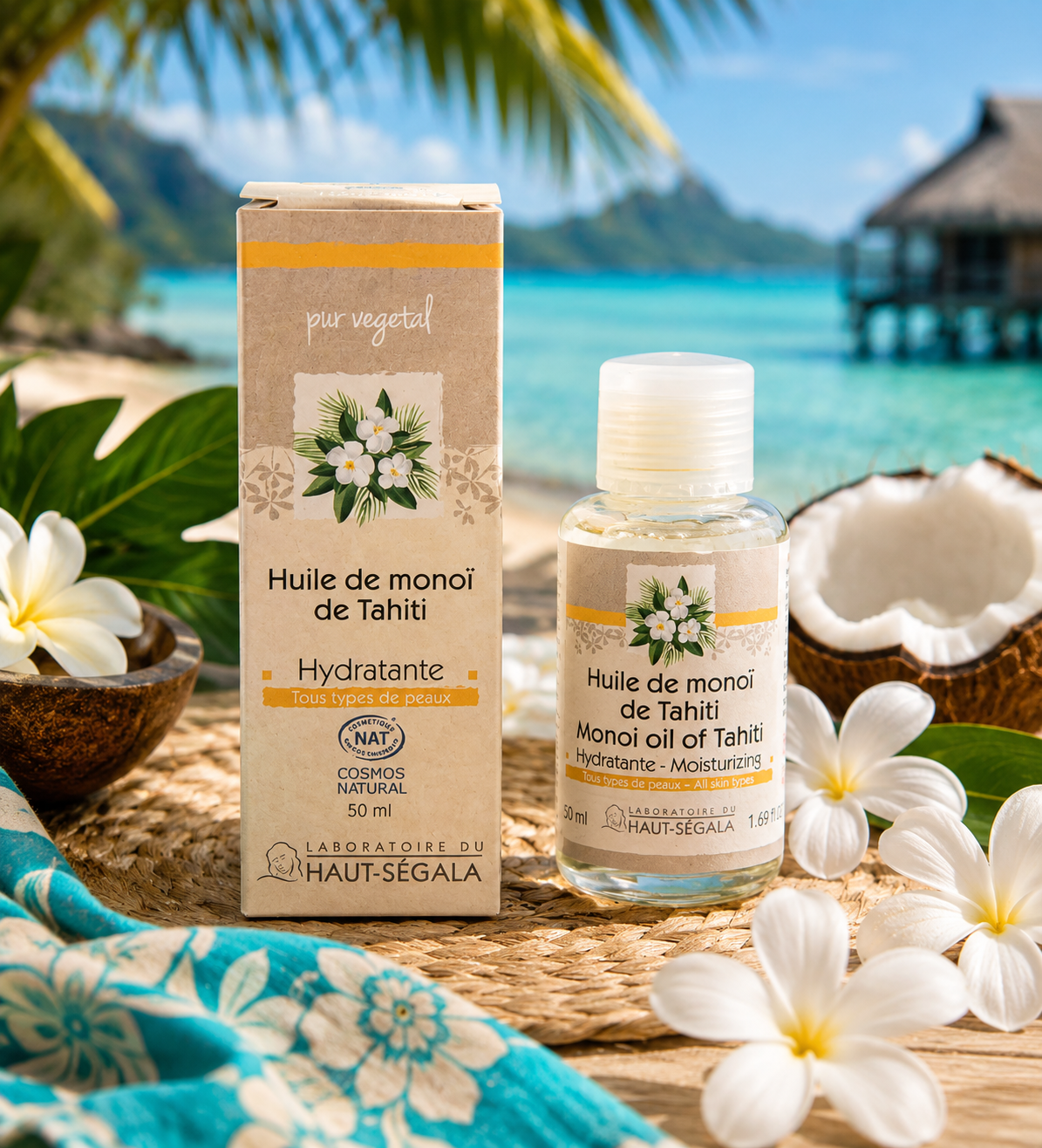Laboratoire du Haut-Ségala - Óleo de Monoï do Tahiti Natural – 99% Monoï de Tahiti  50 ml